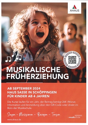 Es wird Werbung für die Musikalische Früherziehung gemacht&nbsp;&copy;&nbsp;Musikschule Ahaus